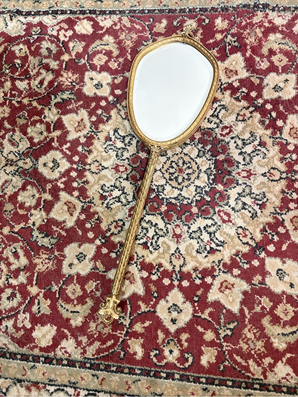 Vintage Gold Hand Mirror Circa 1940